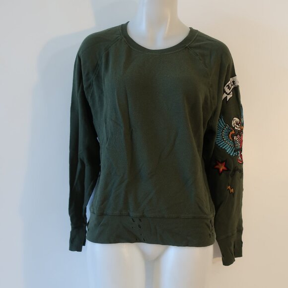 Womens Zadig & Voltaire Dark Green Multicolor Skeleton Graphic Sweatshirt Top M - Picture 4 of 16